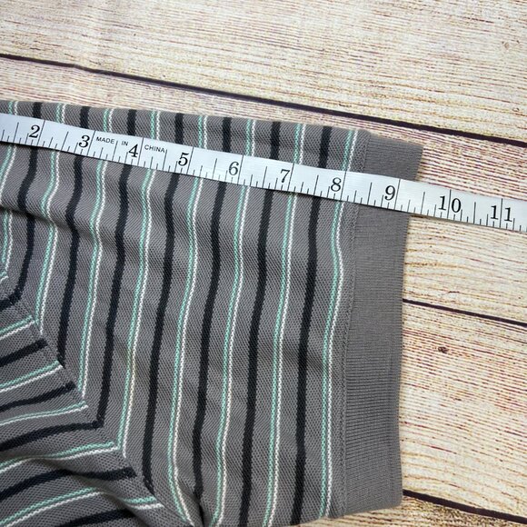 Patagonia Organic Cotton Polo Shirt Gray Striped Short Sleeve Mens Medium - Picture 3 of 11